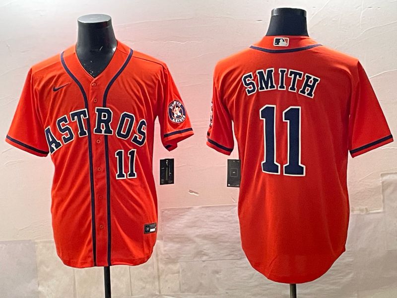 Men 2025 Houston Astros 11 Smith Orange Nike 2025 MLB Jersey 015